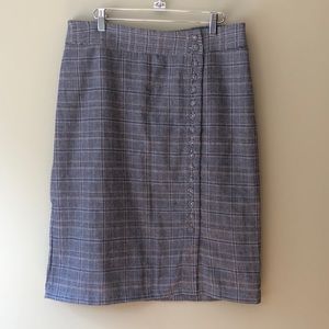 Main Street Exchange gray plaid knee length pencil skirt size 12